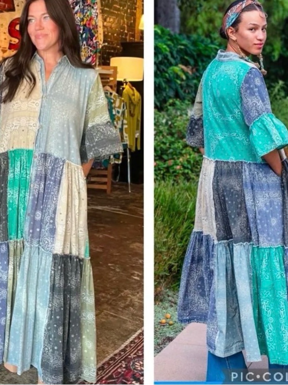 Oli & Hali Patchwork Duster Maxi Dress S - Picture 2 of 2